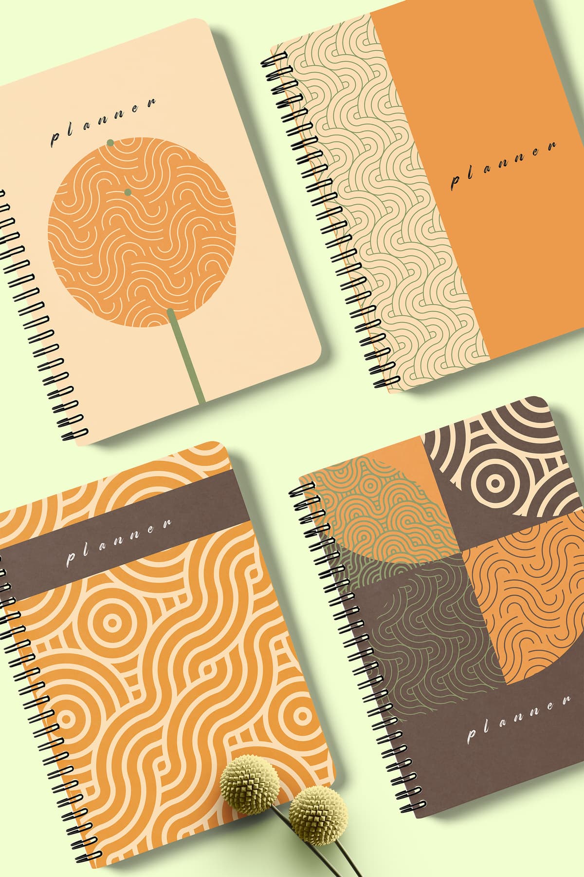 Kareli Defter Seti | 4 Defter | Oval Köşeli | A5 | Çelik Spiralli | 90x4 - 360Sayfa